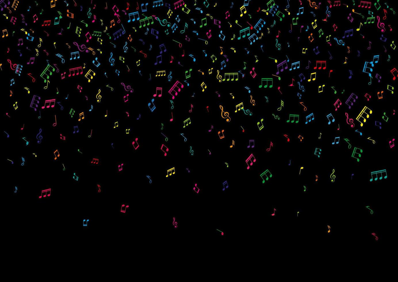 abstract background with colourful music notes design vector