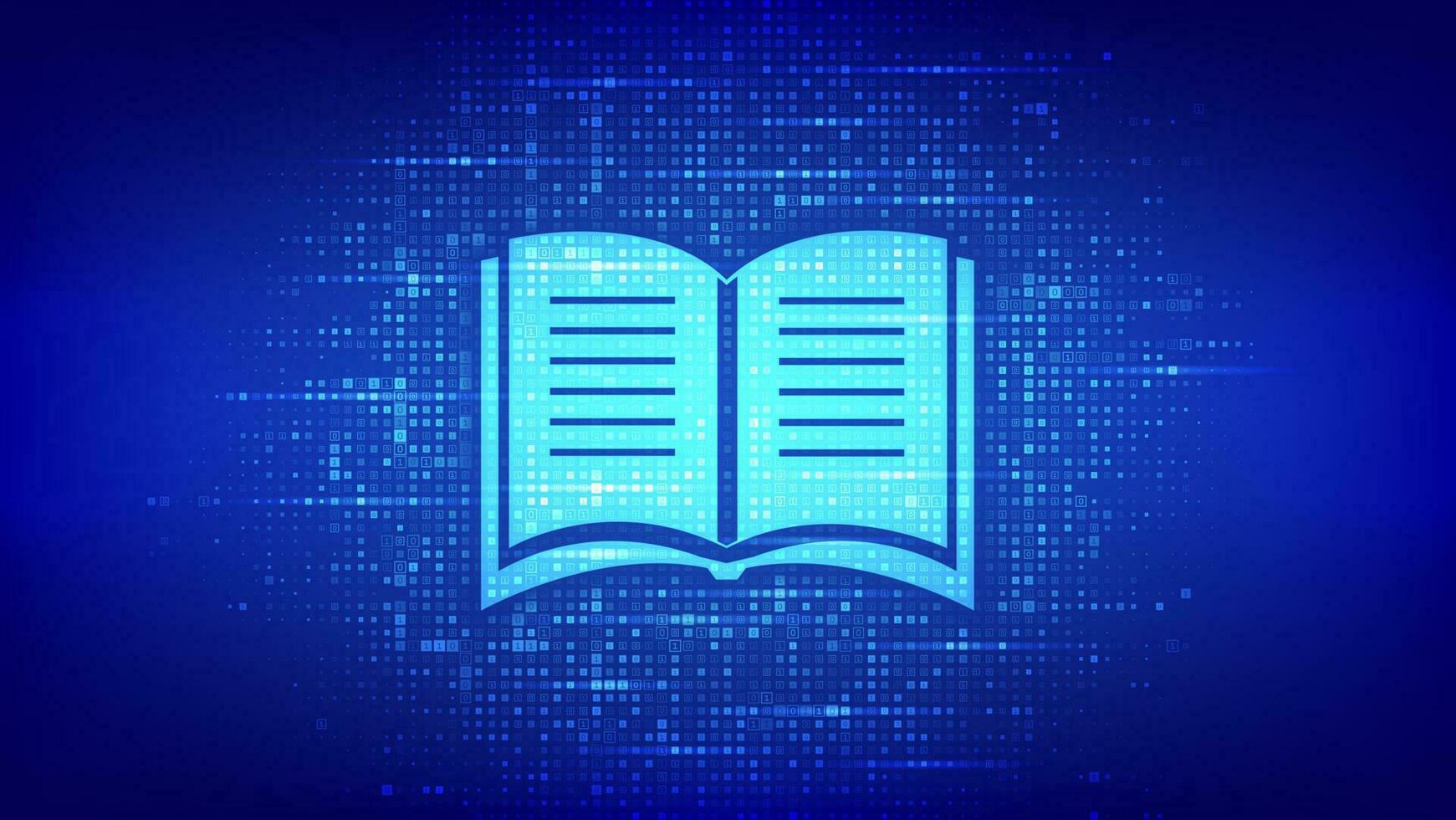 E-learning made with binary code. Innovative online education. Webinar, teaching, online training courses. Skill development. Digital binary data streaming digital code background. Vector illustration