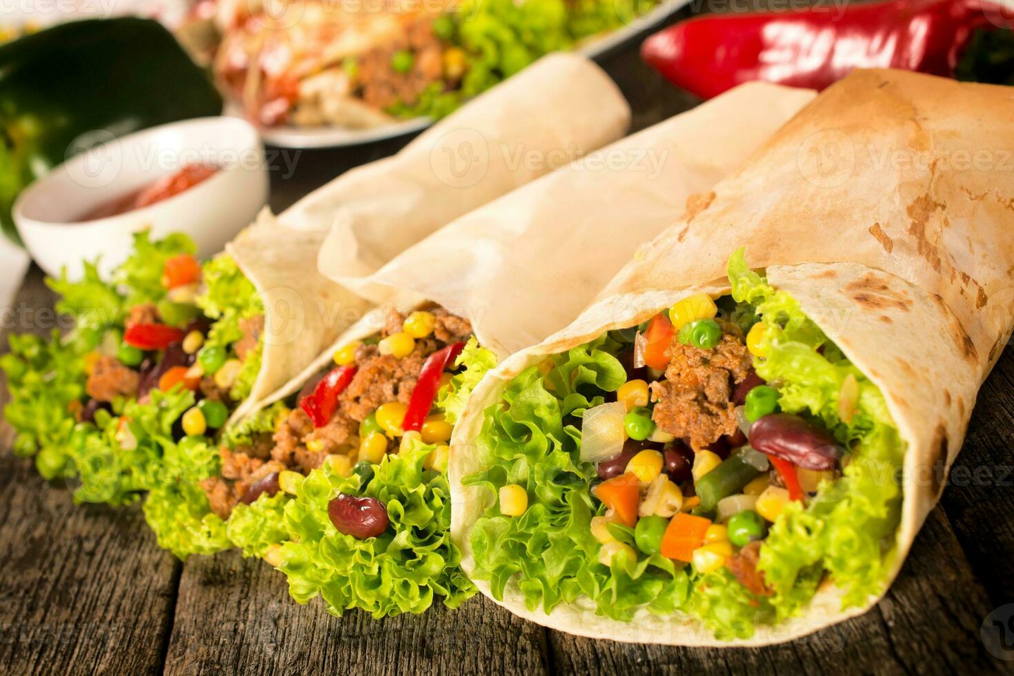 Traditional Mexican burrito 23295577 Stock Photo at Vecteezy