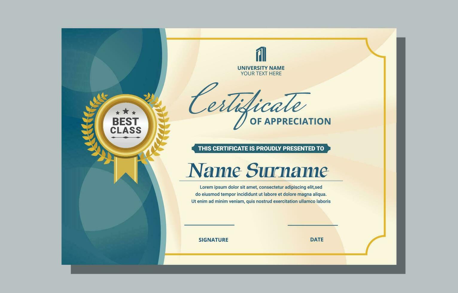 Education Award Certificate Template vector