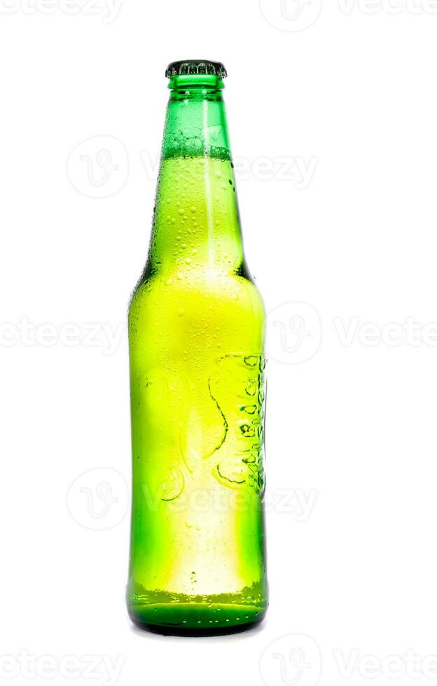 Isolated beer bottle photo