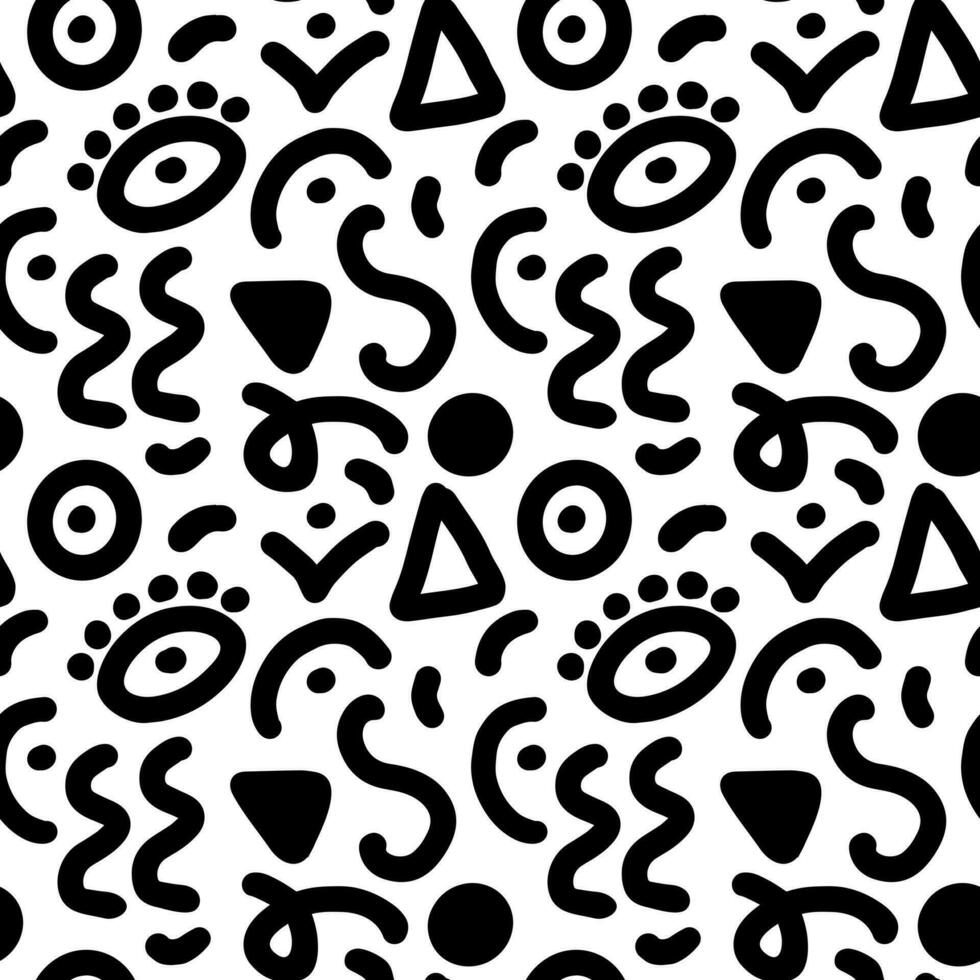 90s seamless pattern squiggle random vector