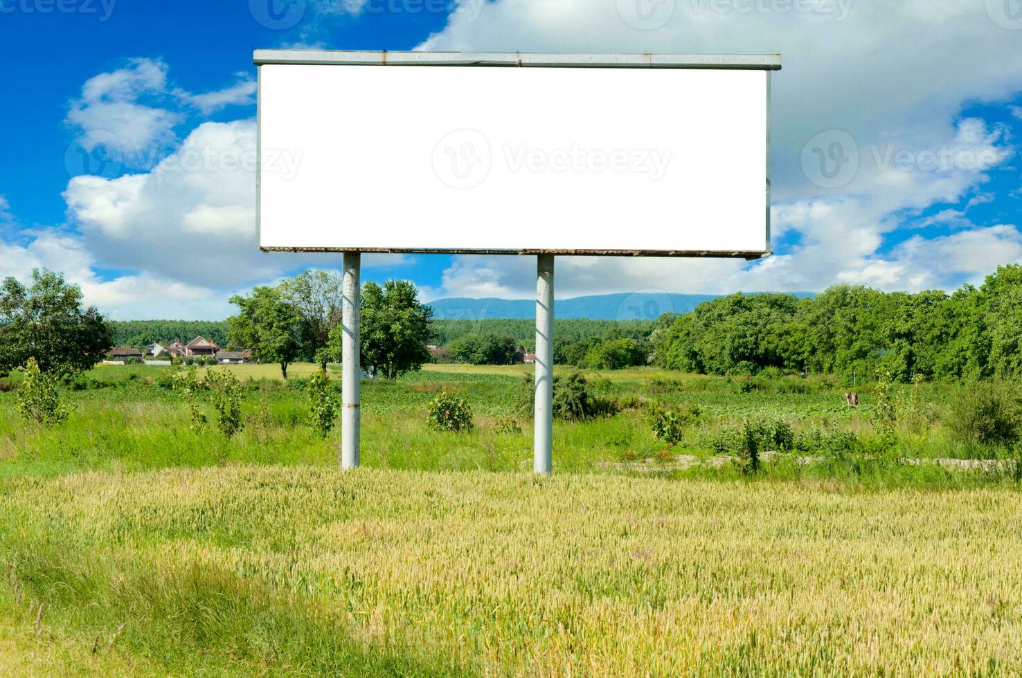 Blank billboard view mockup photo