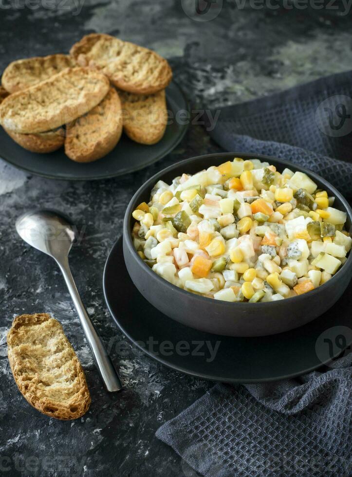 Russian vegetable Salad Dish photo