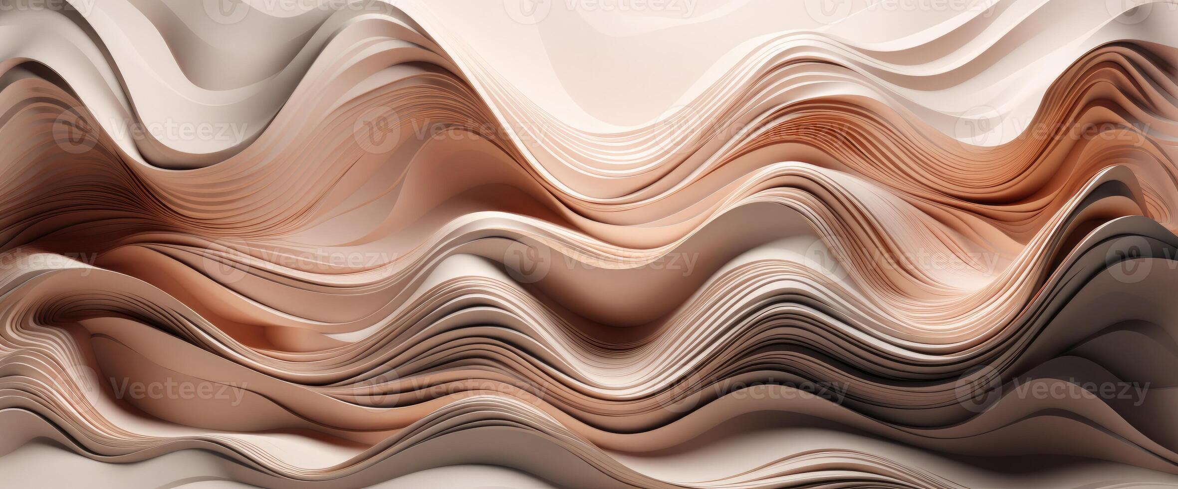 White and gold minimal waves background. photo