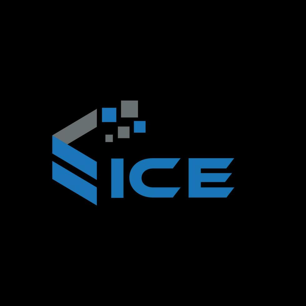 diseño de logotipo de letra de hielo sobre fondo negro. concepto de logotipo de letra de iniciales creativas de hielo. diseño de letras de hielo. vector