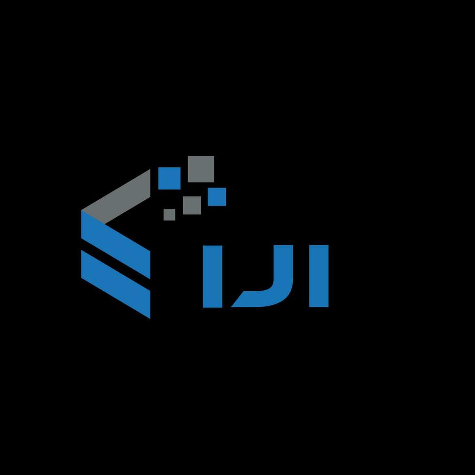 IJI letter logo design on black background. IJI creative initials letter logo concept. IJI letter design. vector