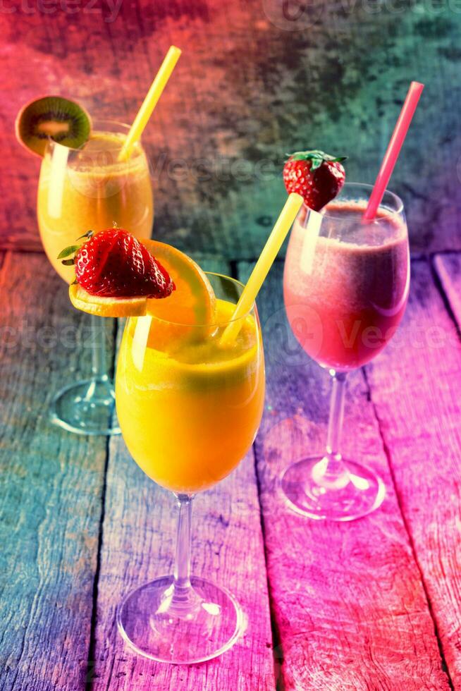 Delicious fruit cocktails photo