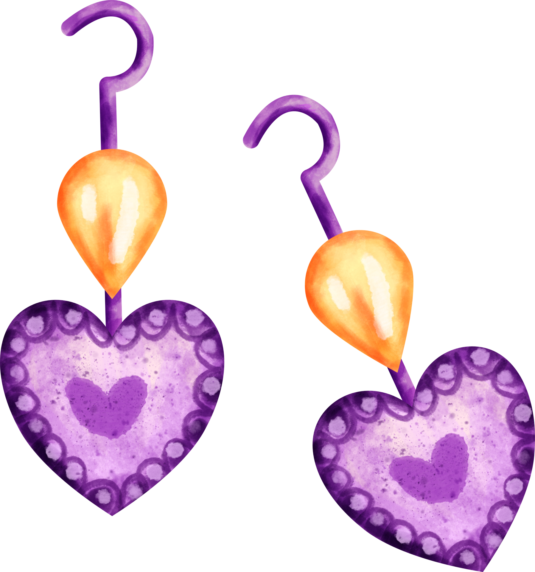 watercolor earring clip art 23296862 PNG