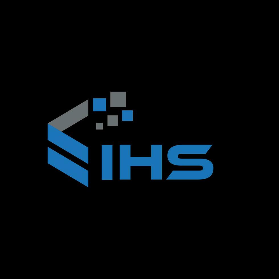 IHS letter logo design on black background. IHS creative initials letter logo concept. IHS letter design. vector