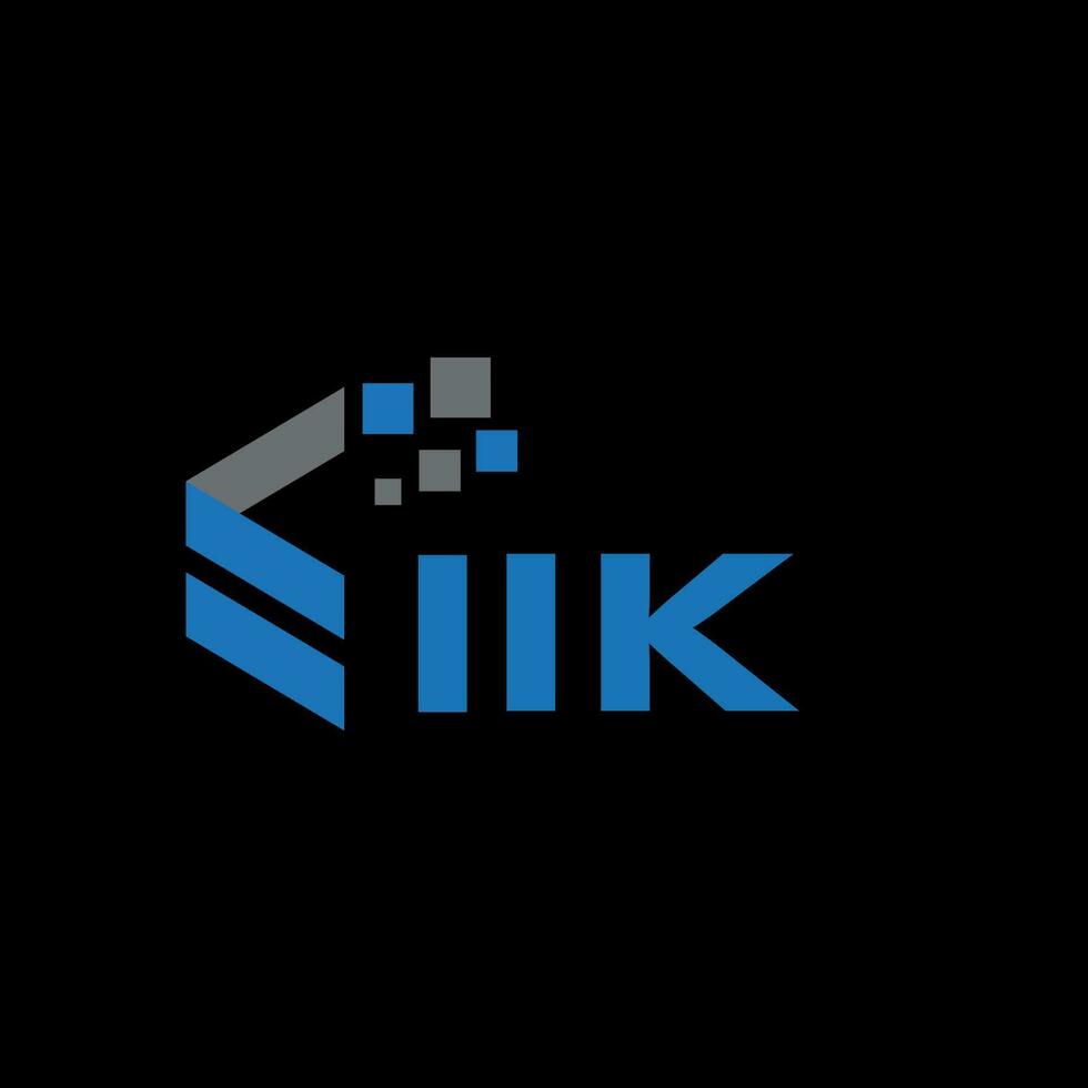 IIK letter logo design on black background. IIK creative initials letter logo concept. IIK letter design. vector