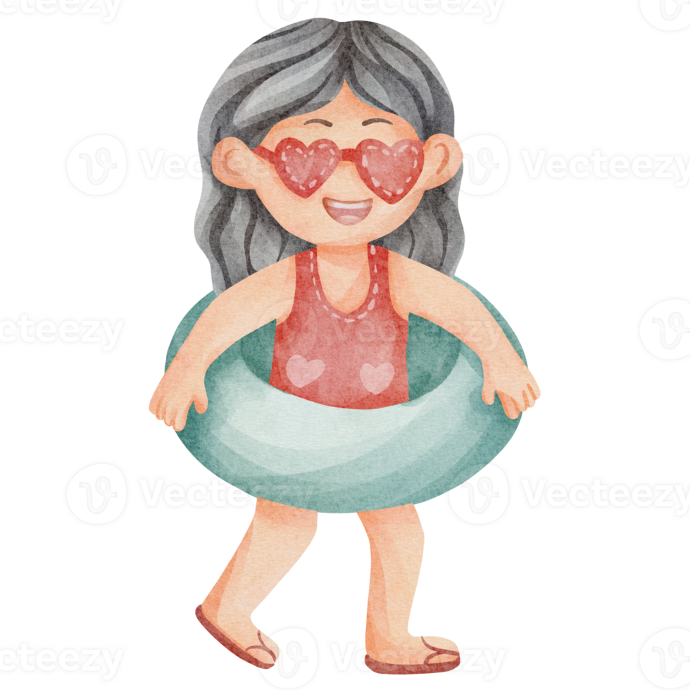 watercolor Summer Girl png