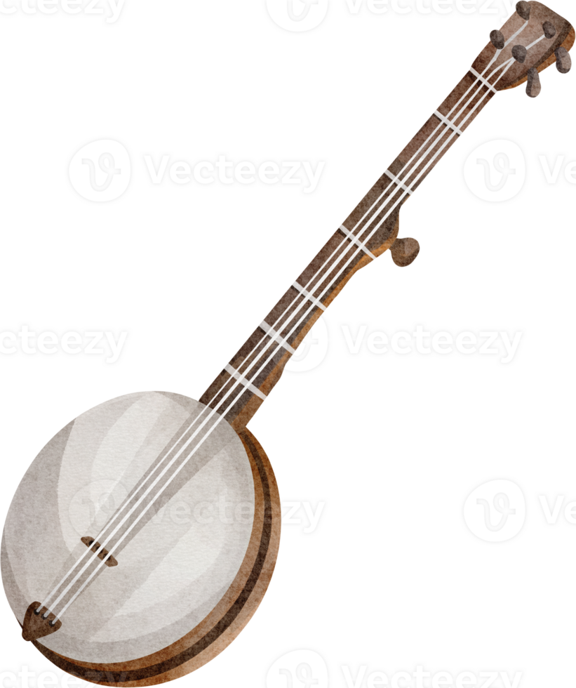 aquarelle banjo la musique instrument png