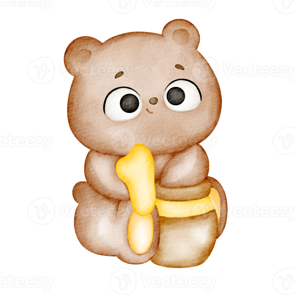 watercolor honey bear png