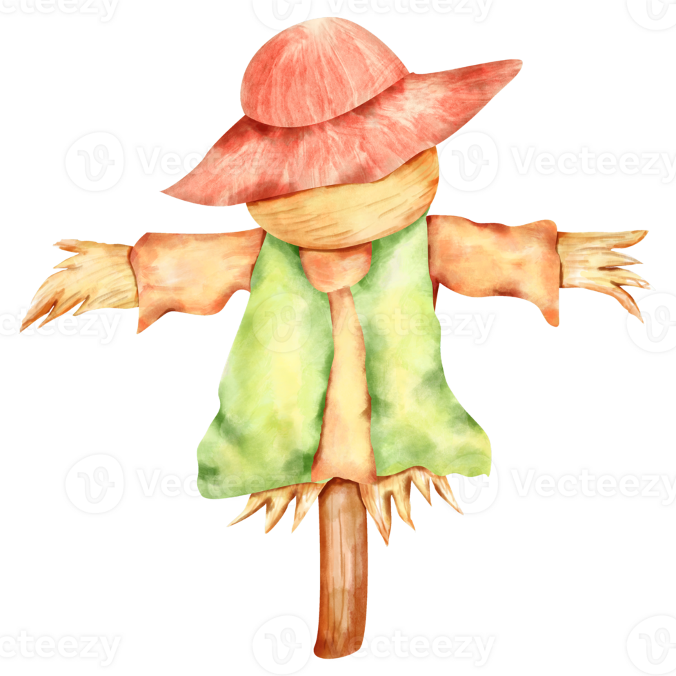 watercolor scarecrow farm clip art png