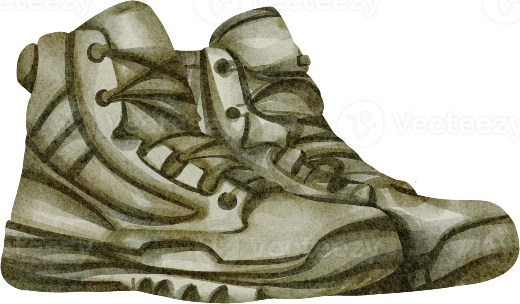 watercolor camping boots png