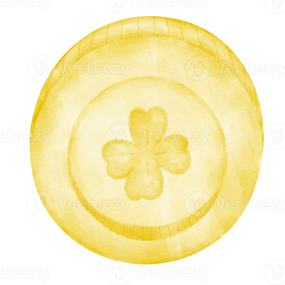watercolor coin clip art png