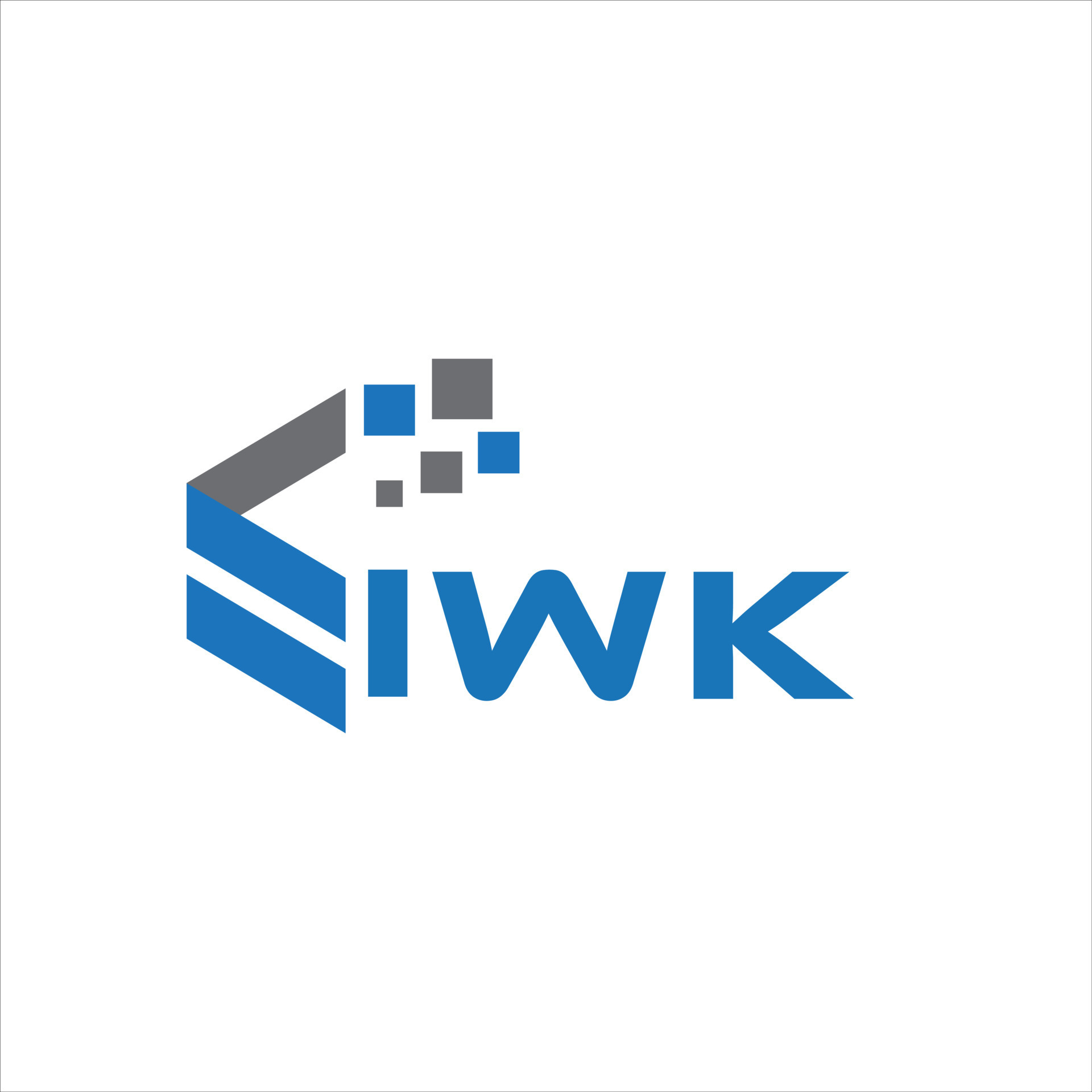 IWK letter logo design on white background. IWK creative initials ...