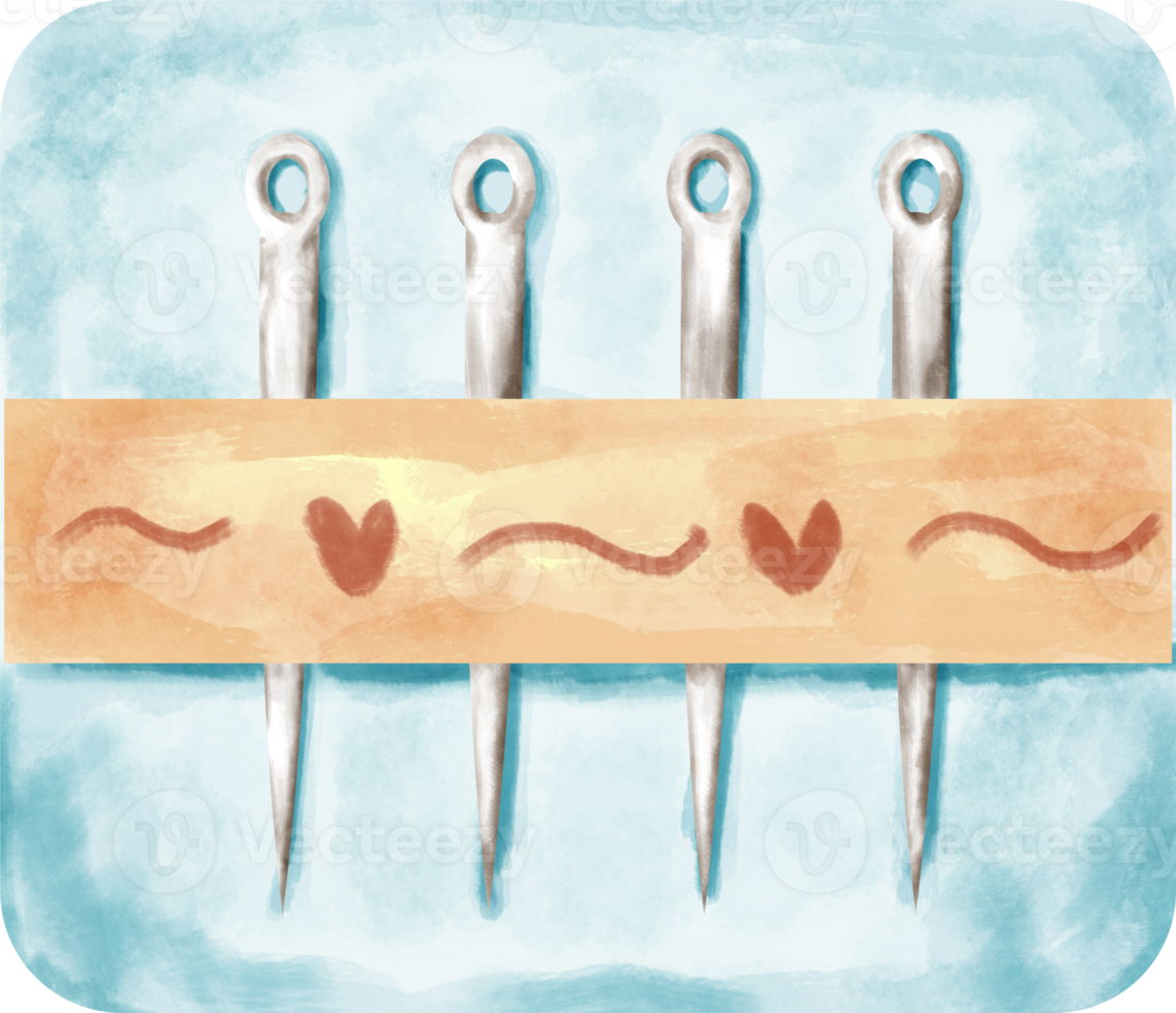 watercolor needle clip art png