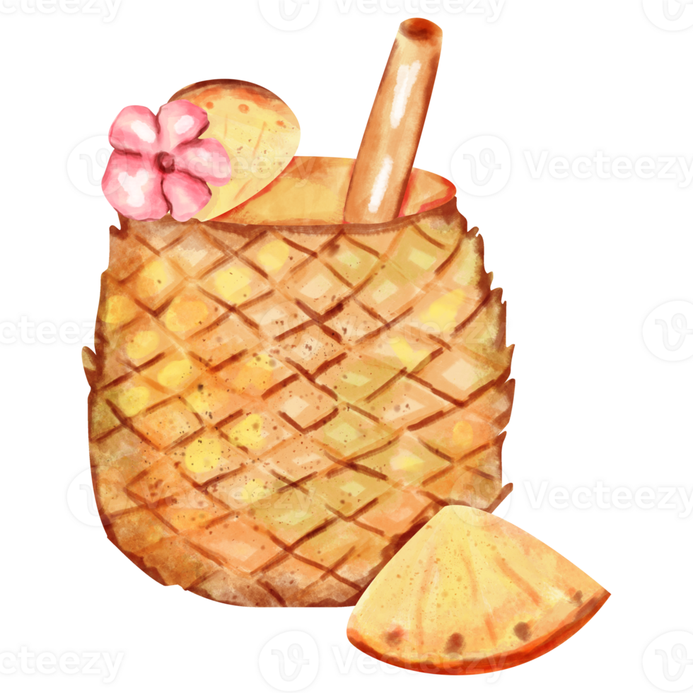 watercolor Pineapple juice png