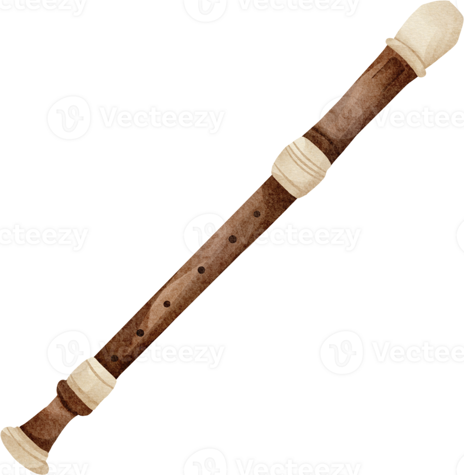 watercolor Flute music instrument png