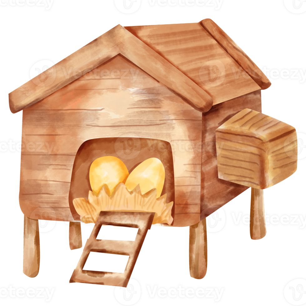 watercolor chicken house png