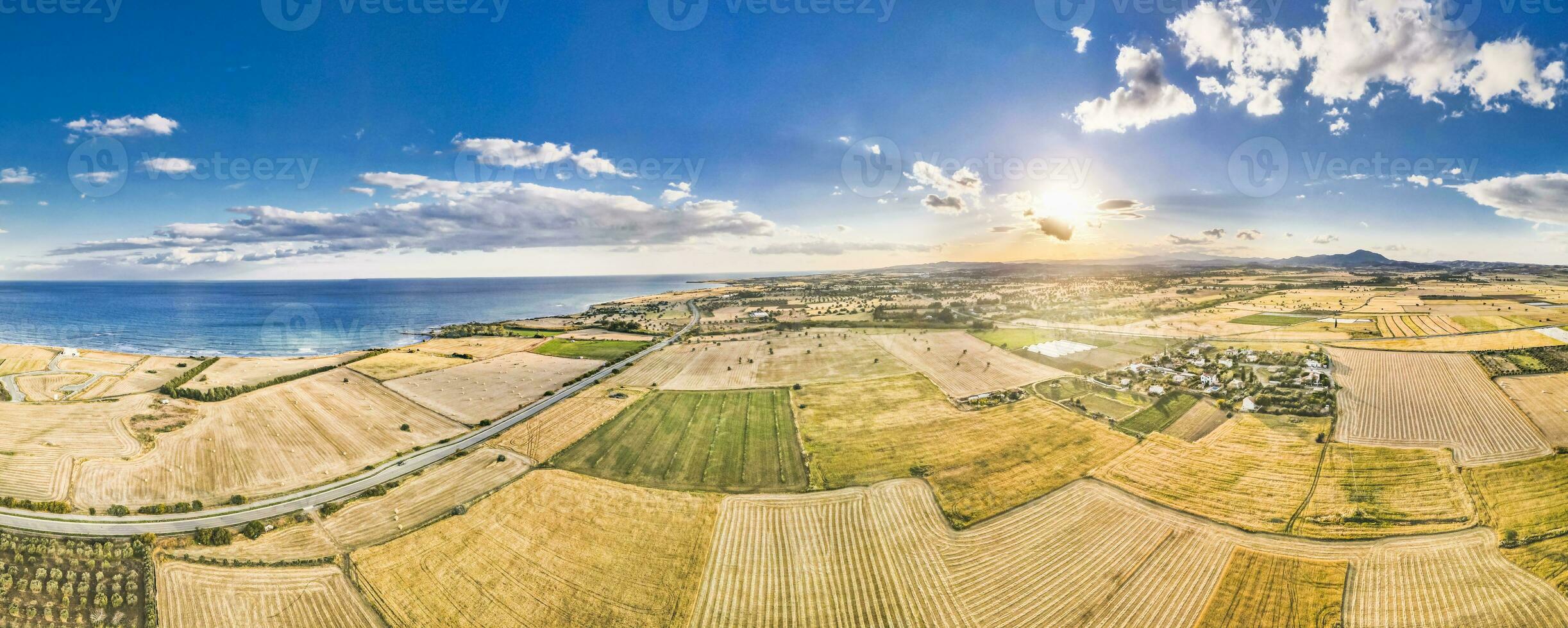 Aerial view of fields photo