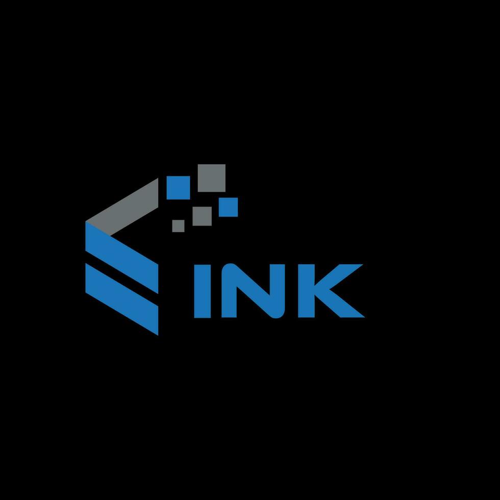 INK letter logo design on black background. INK creative initials letter logo concept. INK letter design. vector