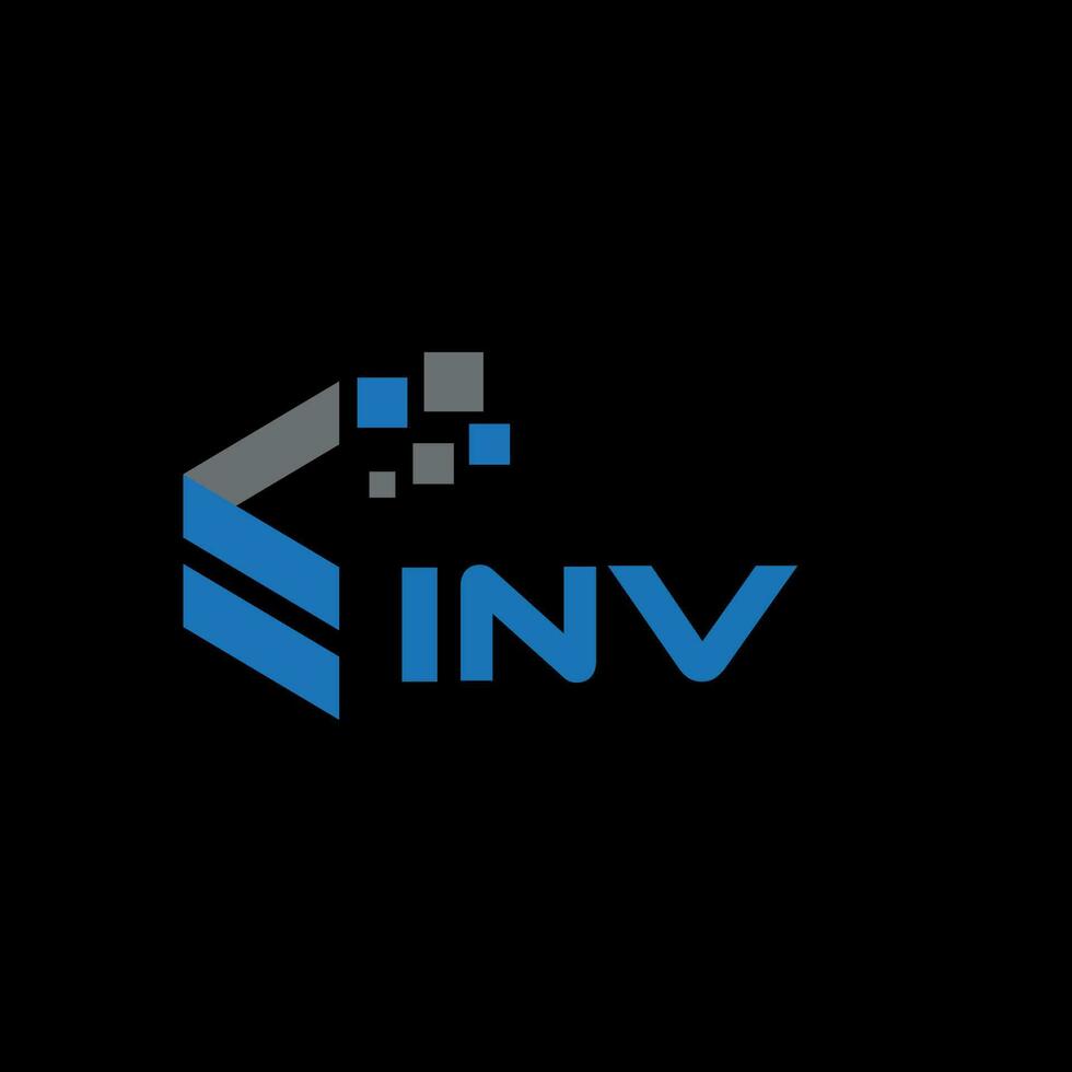 INV letter logo design on black background. INV creative initials letter logo concept. INV letter design. vector