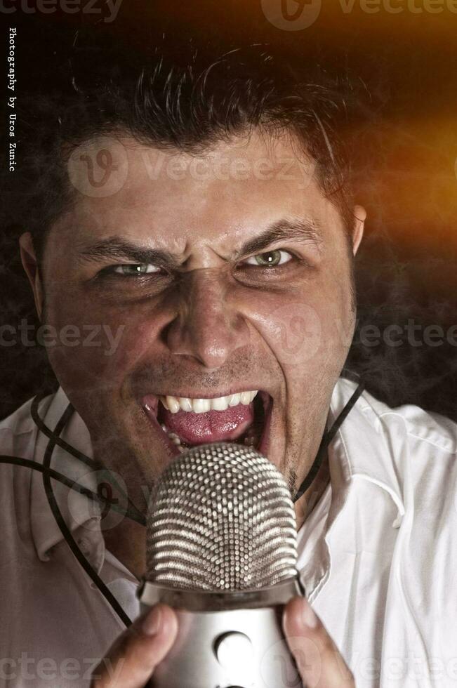 Angry singer concept photo