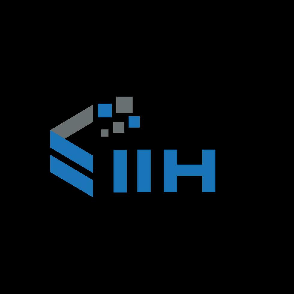 IIH letter logo design on black background. IIH creative initials letter logo concept. IIH letter design. vector