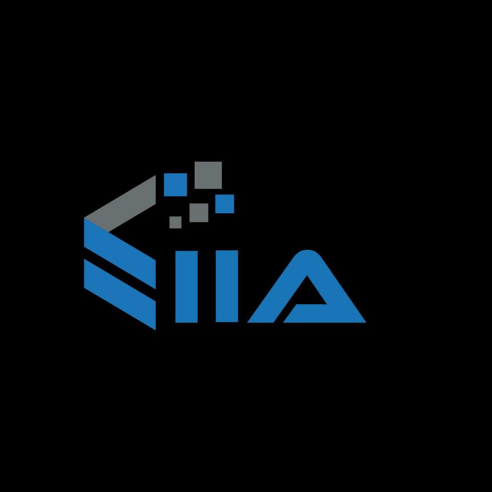 IIA letter logo design on black background. IIA creative initials letter logo concept. IIA letter design. vector