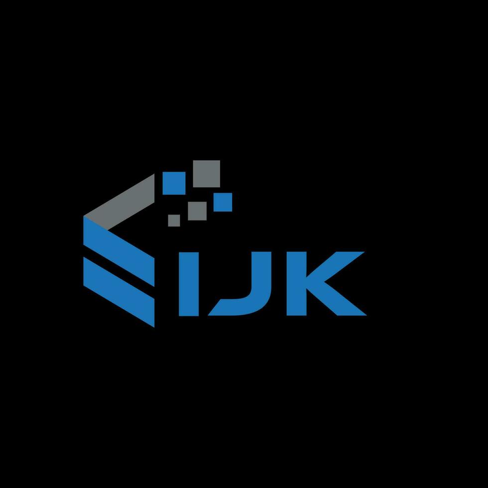 IJK letter logo design on black background. IJK creative initials letter logo concept. IJK letter design. vector