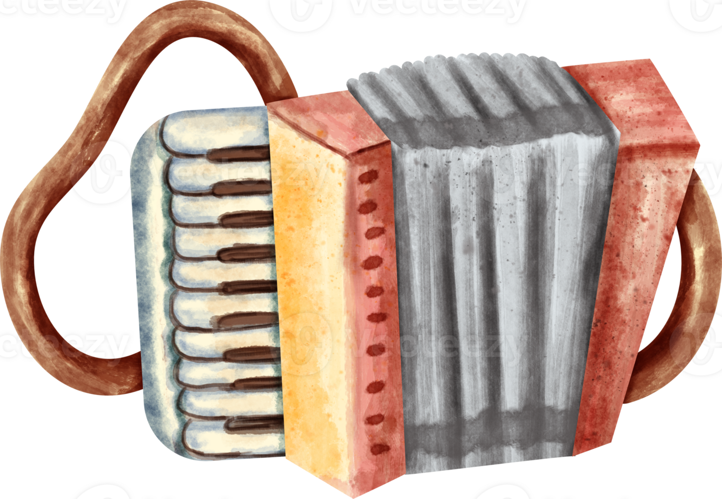 watercolor Accordion music instrument png