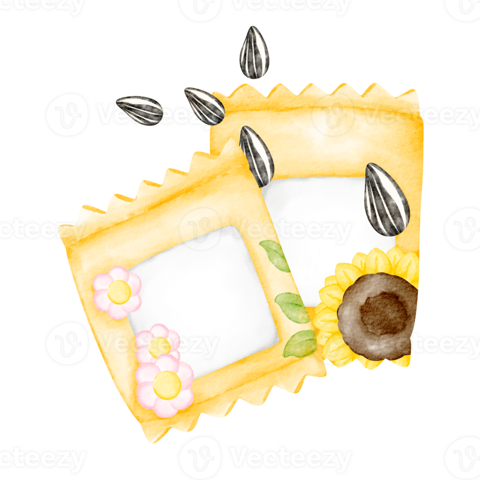 watercolor sunflower seeds png