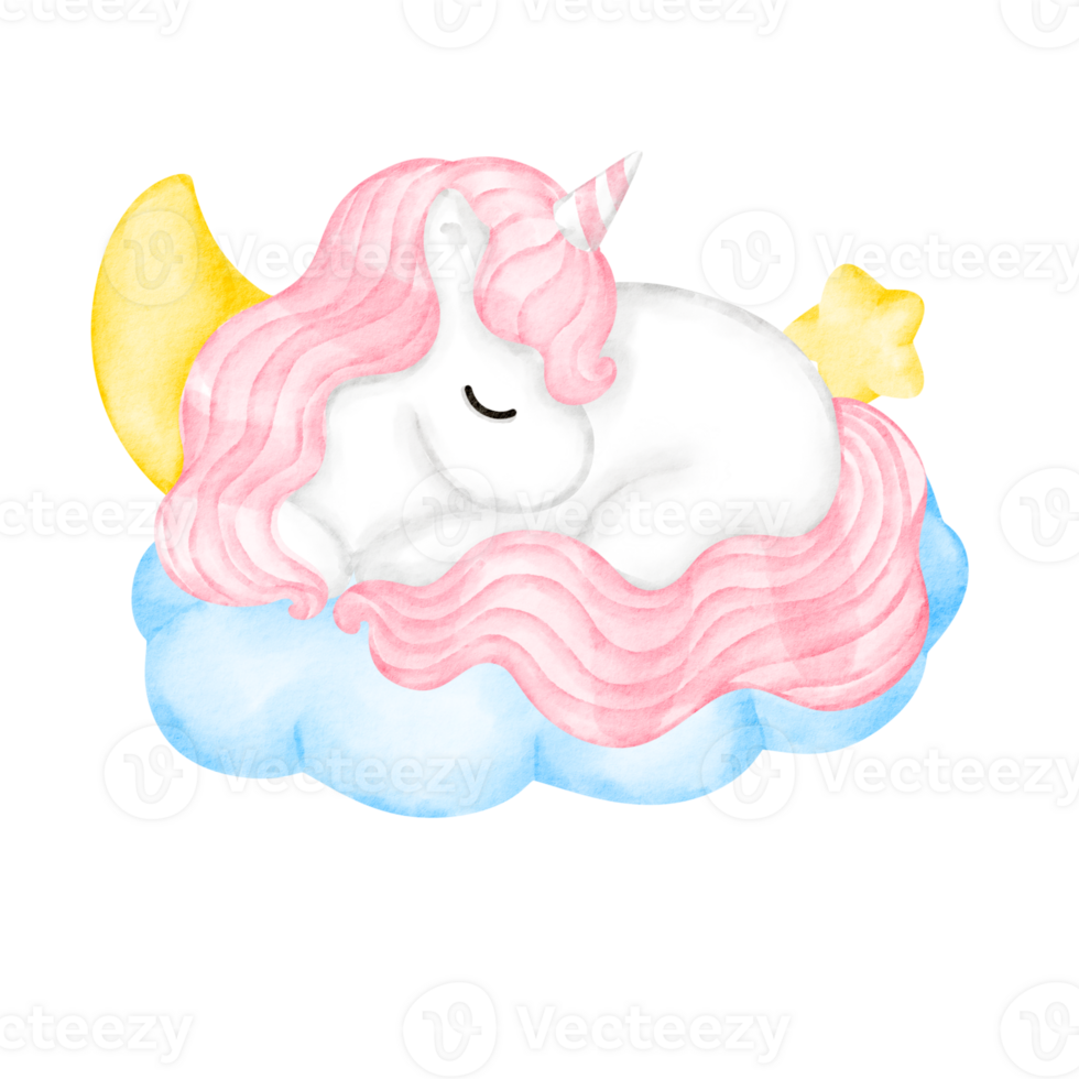 unicorn watercolor character png