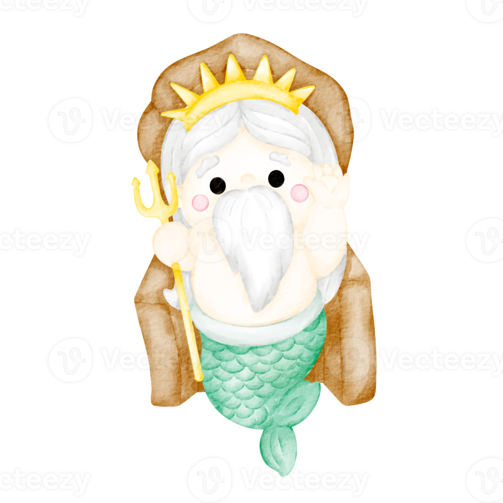 merman watercolor clip art png