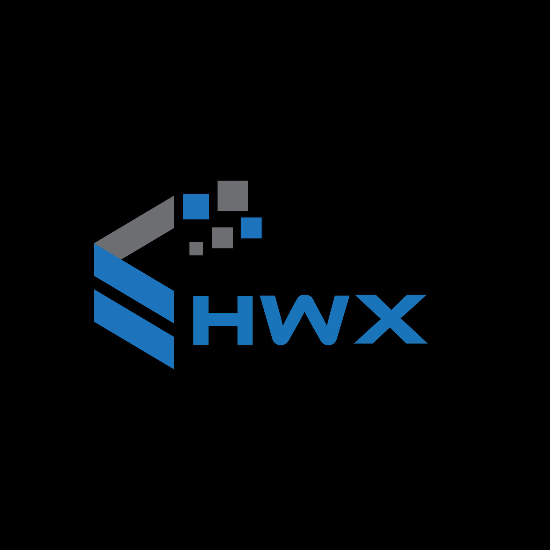 diseño de logotipo de letra hwx sobre fondo negro. concepto de logotipo ...