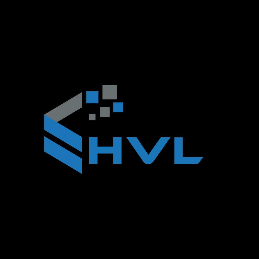 HVL letter logo design on black background. HVL creative initials letter logo concept. HVL letter design. vector