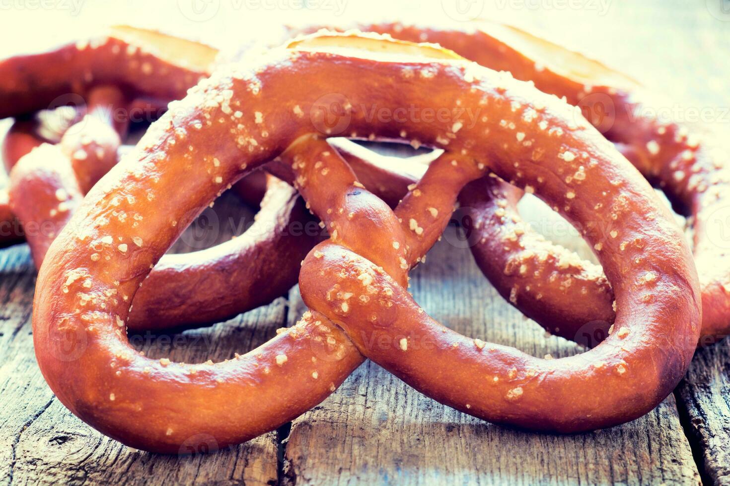 Bavarian pretzel close up photo