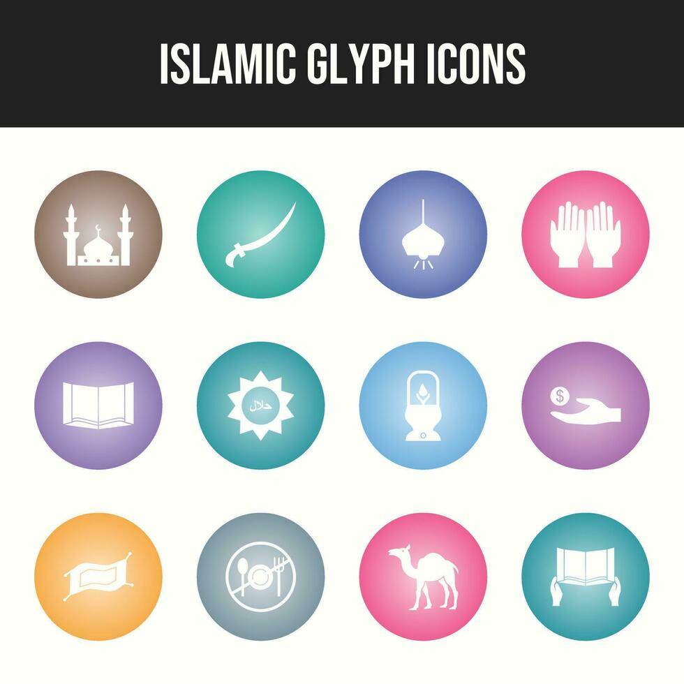 Beautiful Islamic vector icon set