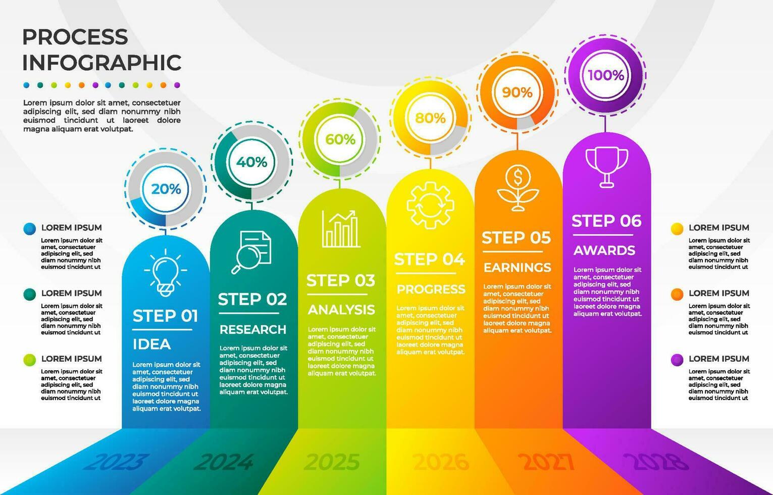 moderno proceso infografía modelo vector