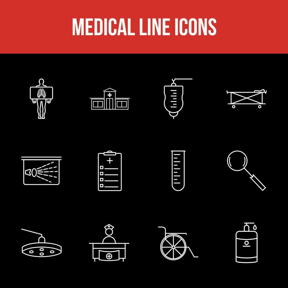 Unique Medical Line icon set vector