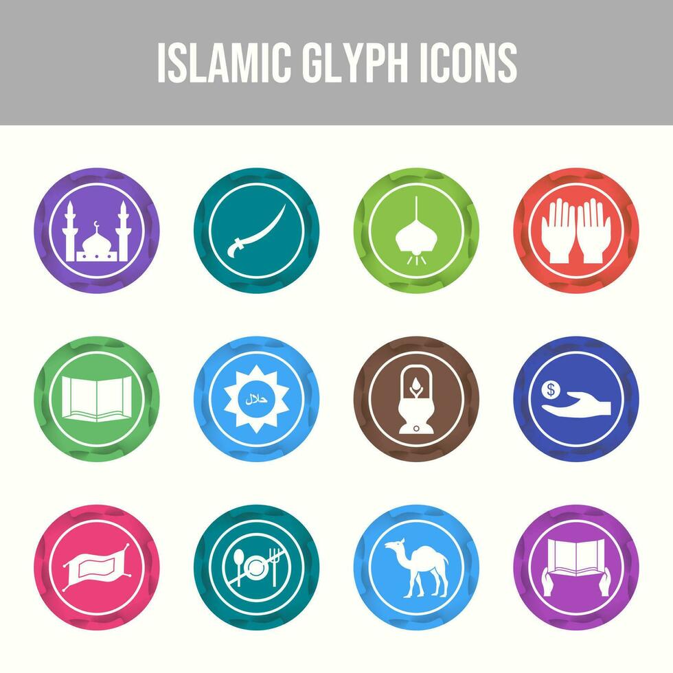 Beautiful Islamic vector icon set