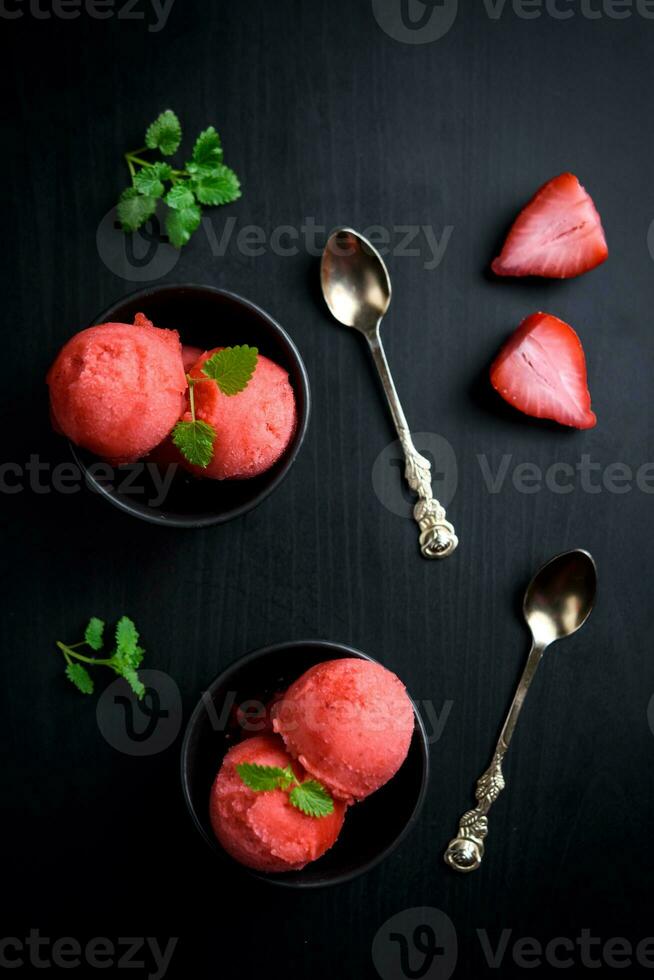 Strawberry homemade dessert photo