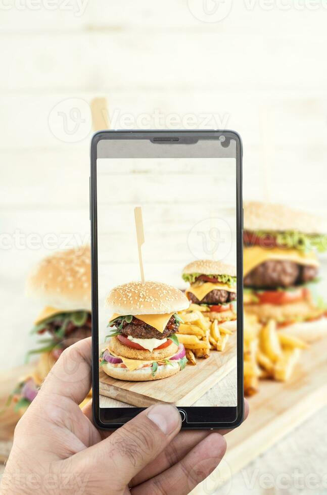 Burger photographing concept photo