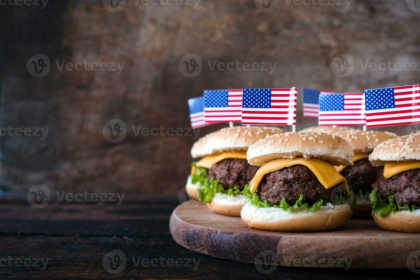 Mini american cheeseburgers photo