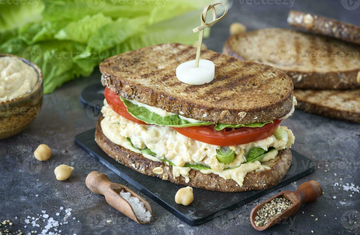 Chickpea salad sandwich photo