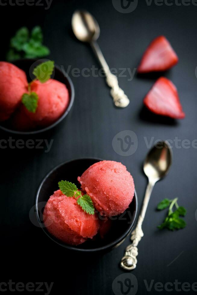 Strawberry homemade dessert photo