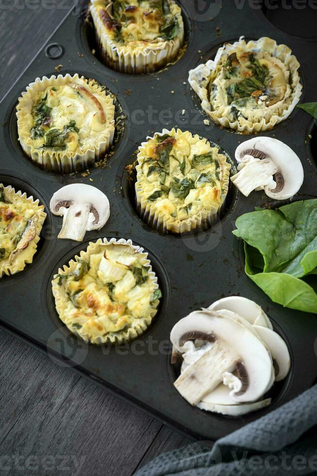 Mushrooms muffin cups photo